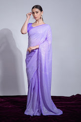 Purple Designer Saree with Sequins